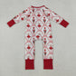 Sibling Family Girls Kids Adult Woman Soldier Bows Christmas Zipper Romper Pajamas Clothes Set RTS