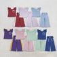 Sibling Baby Girl Kids Short Sleeves Pockets Shirts Dots Pants Sets Clothes RTS