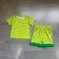 Baby Girls Kids Short Sleeves Leopard Shirt Pockets Shorts Summer Set Yellow Clothes RTS