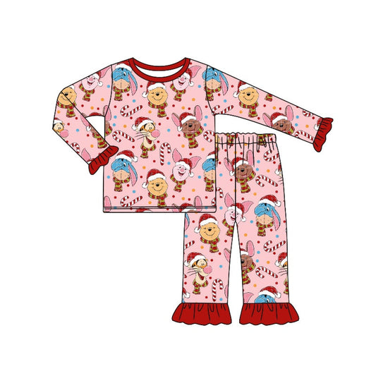 Baby Girl Christmas Bear Long Sleeves Shirt Pants Pajamas Set