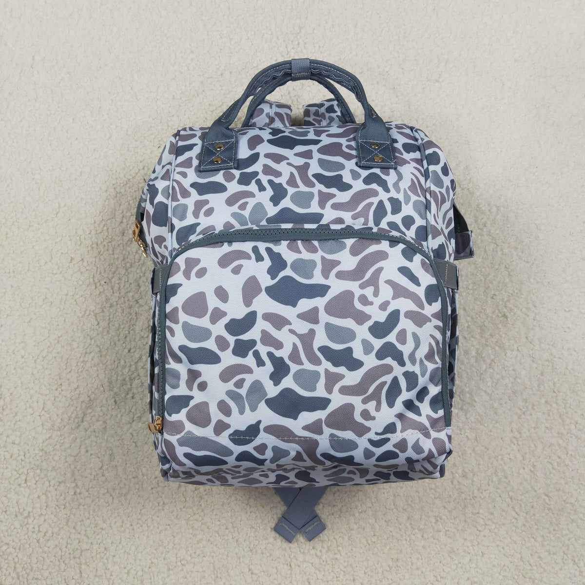 Baby Boys Kids Grey Camo Zipper Backpack School Bag RTS