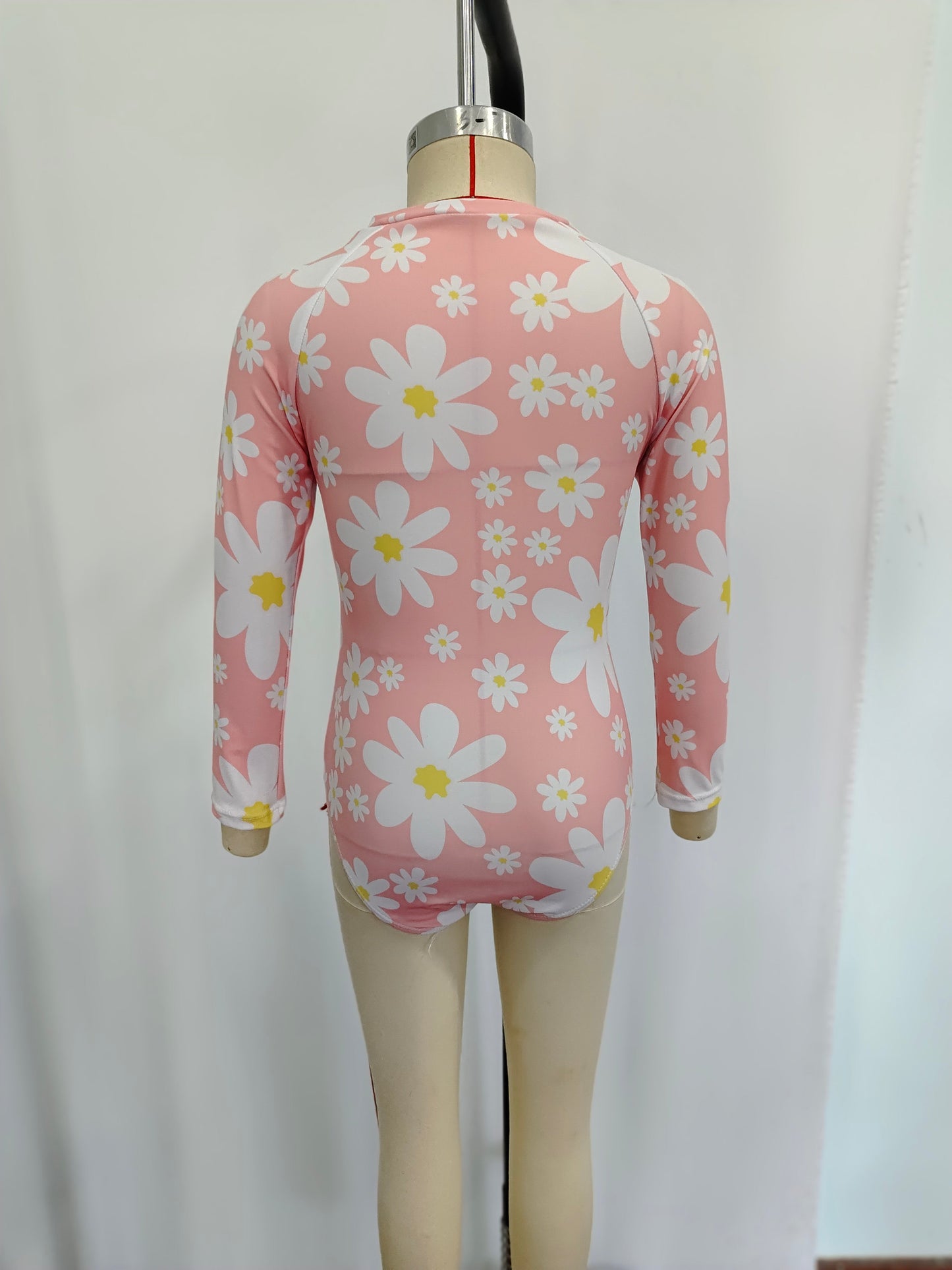 Baby Girl Long Sleeves Flower One Piece Swimsuit