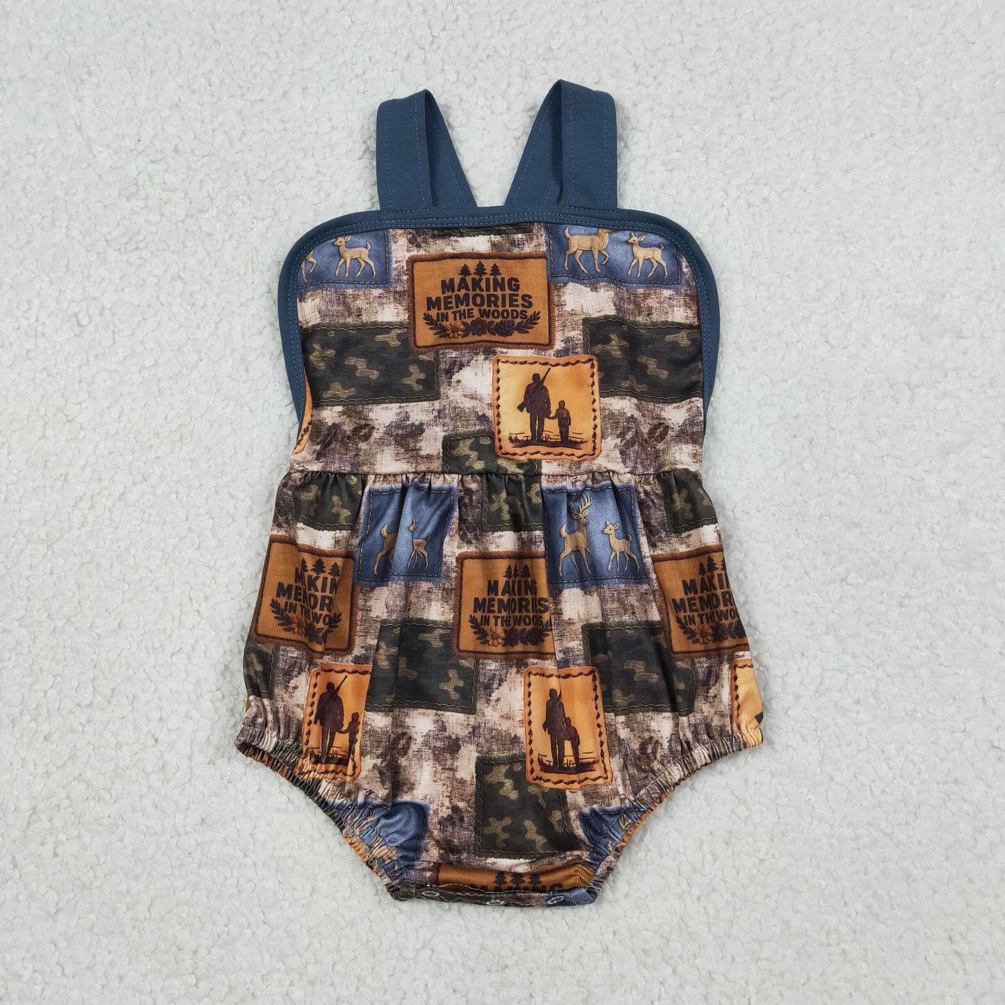 Sibling Baby Boys Kids Pocket Shirt Shorts Deer Camo Romper Set Hunting Clothes RTS