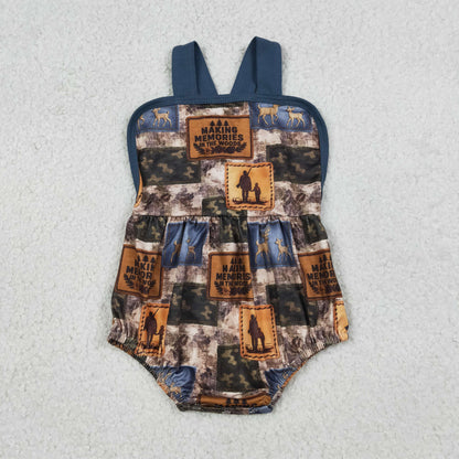 Sibling Baby Boys Kids Pocket Shirt Shorts Deer Camo Romper Set Hunting Clothes RTS