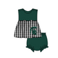 ( Moq 5 Each Style ) Baby Boys Girls Kids Plaid Team Sibling Green Rompers Dress Sets