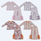 Sibling Baby Girls Kids Long Sleeves Pumpkins Scallop Shirts Bows Pants Sets Fall Clothes RTS