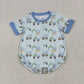 Baby Boy Short Sleeves Excavators Bubble Blue Romper RTS