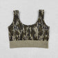 Adult Woman Sleeveless Green Camo Knitted Yoga Tank Tops RTS