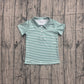 Baby Boys Kids Short Sleeves Green Stripes Tops Polo Shirt RTS