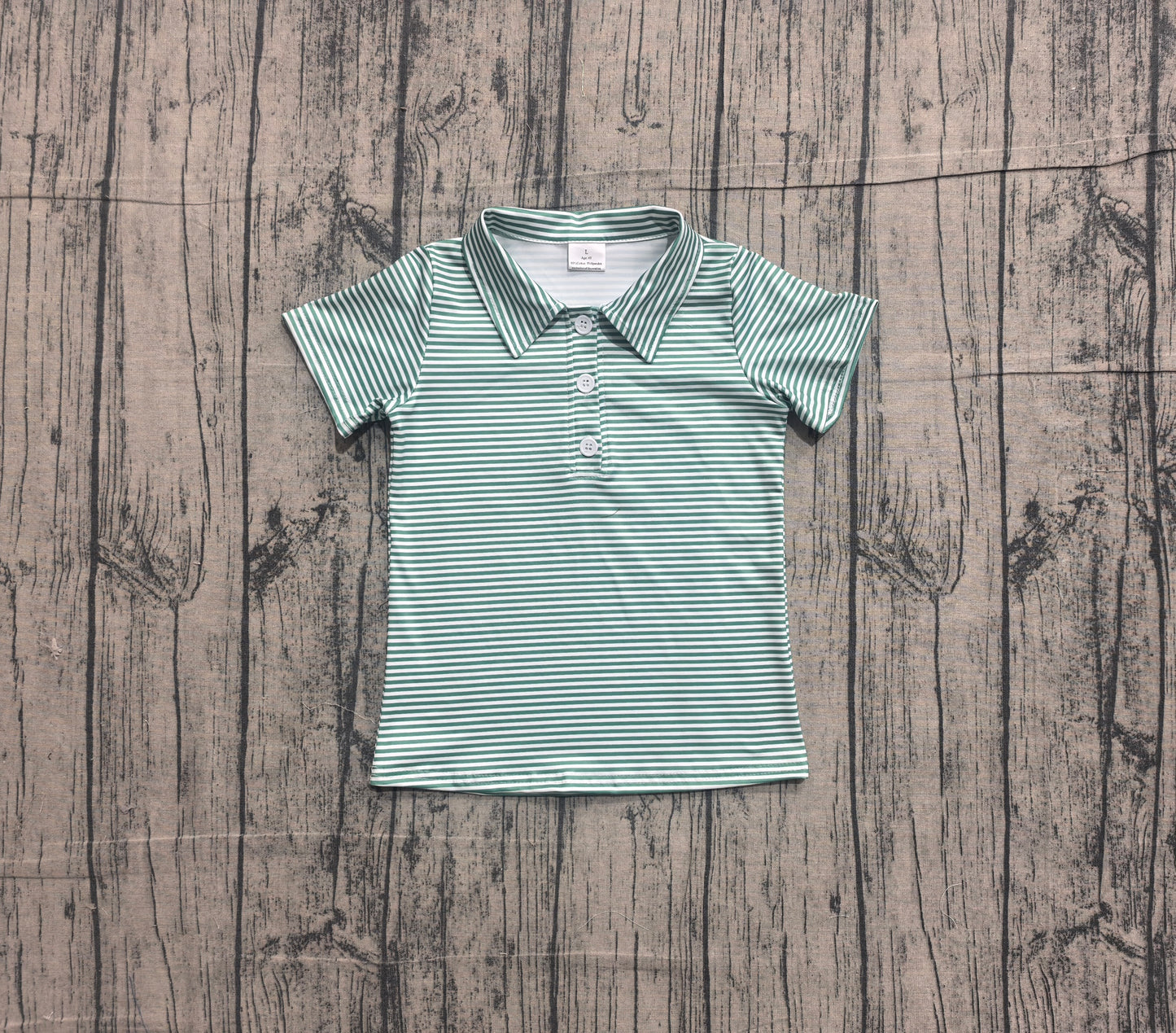 Baby Boys Kids Short Sleeves Green Stripes Tops Polo Shirt RTS