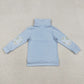 Baby Boys Blue Long Sleeves Golf Buttons Pullover Shirt RTS