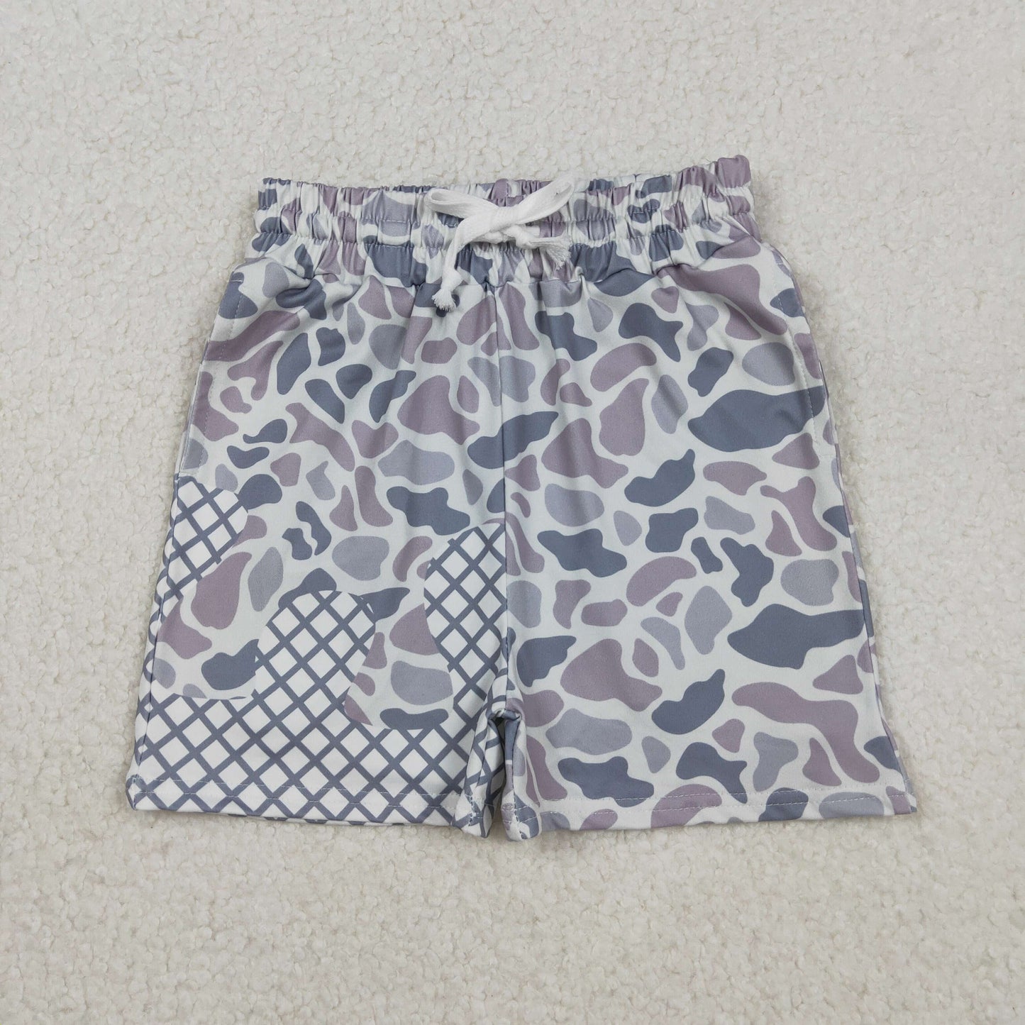 Boys Kids Toddler Camo Drips Summer Grey Shorts Bottoms RTS