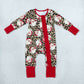 Baby Girls Infant Leopard Santa Christmas Zipper Footie Sleeper Romper Clothes RTS