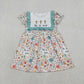 Baby Girls Short Sleeves Crosses Flower Easter Knee Length Dress RTS