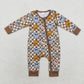 Baby Boy Long Sleeves Smile Checkered Zipper Romper