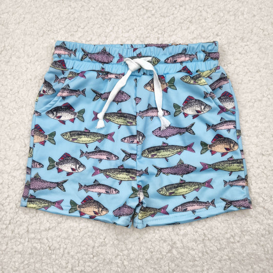 Baby Boy Toddler Fish Swim Trunks Shorts Swimwear RTS