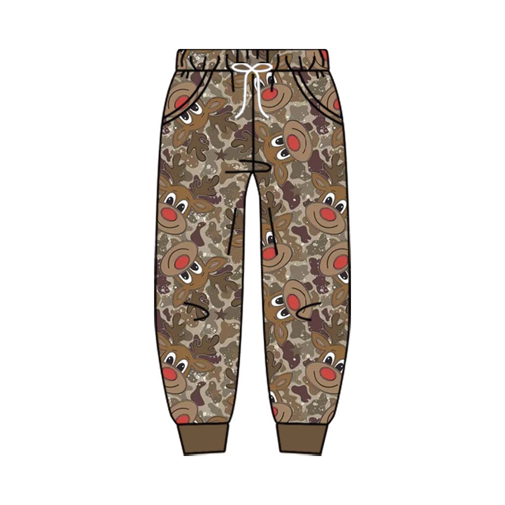 ( Moq 5 ) Baby Boys Kids Deer Camo Christmas Pockets Jogger Pants Bottoms Clothes