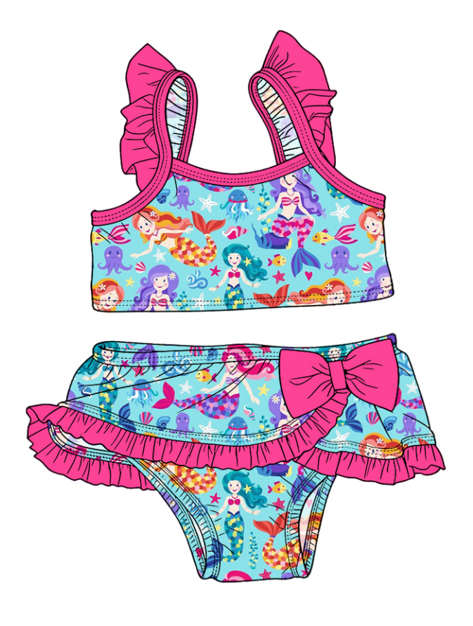 ( Moq 5 Each Style ) Sibling Baby Girls Kids Summer Tops Ruffle Shorts Bows Sets Swimsuits