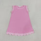 Sibling Baby Girls Kids Sleeveless Scallop Knee Length Dresses Cotton Clothes RTS