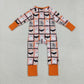 Baby Kids Toddler Long Sleeves Ghost Bats Halloween Zipper Footie Romper RTS