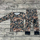 Baby Boy Fall Brown Camo Shirt Pants Pajamas Bamboo Set