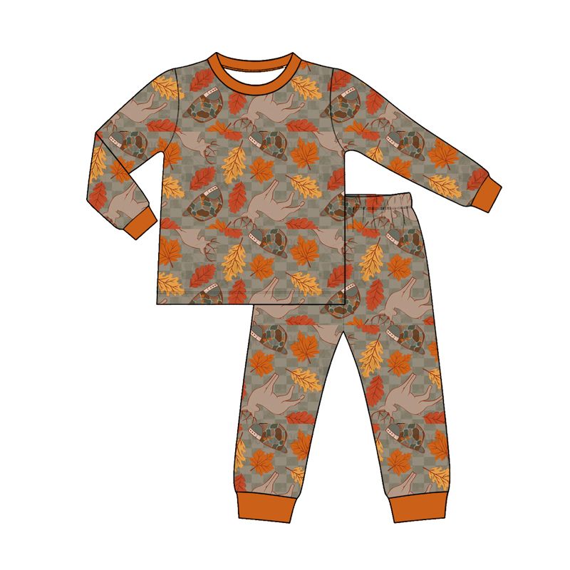 ( Moq 5 ) Preorder Baby Boys Kids Deer Leaves Shirt Pants Pajamas Set Camo Clothes