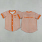 Baby Boy Kids Short Sleeves Orange Grey Stripes Shirt Team Tops RTS
