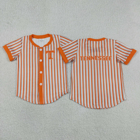 Baby Boy Kids Short Sleeves Orange Grey Stripes Shirt Team Tops RTS