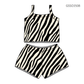 ( Moq 5 ) Preorder Baby Girls Straps Tops Black Stripes Shorts Summer Set Clothes