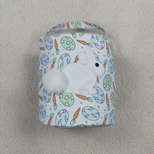 Baby Toddler Kids Embroidery Rabbit Easter Eggs Carrots Basket Bag RTS