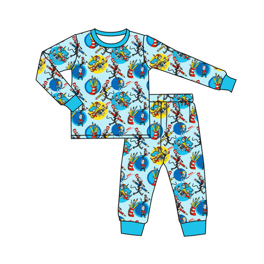 Baby Boy Long Sleeves Dr Reading Shirt Pants Pajamas Clothes Set Moq 5