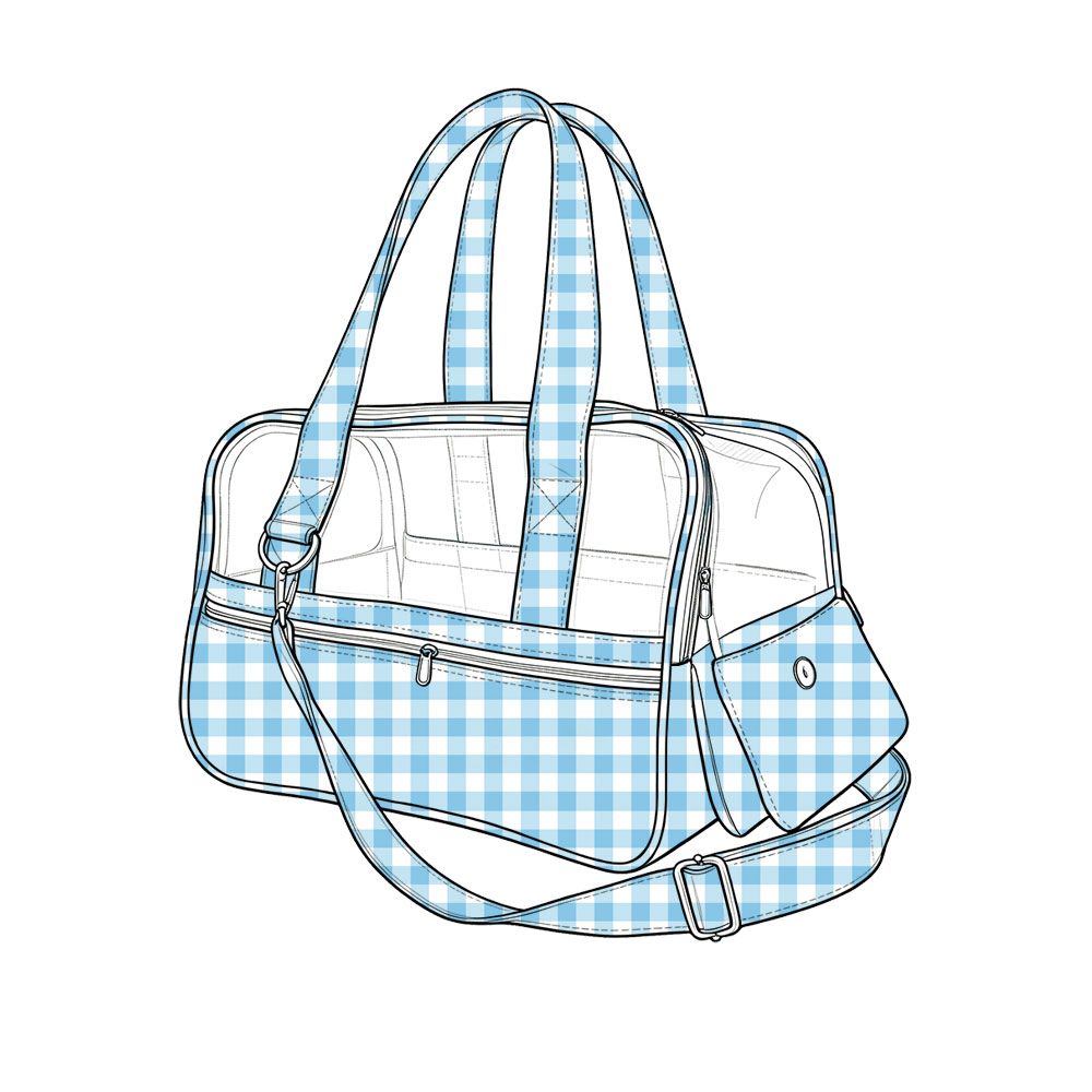 ( Moq 5 ) Preorder Blue Plaid Pet Carrier Travel Bag