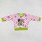 Baby Girl Christmas Green Frog Checkered Shirt Tops