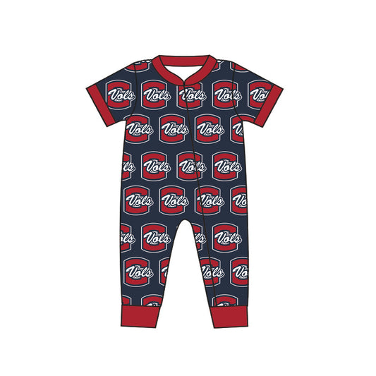 Baby Boy Team Short Sleeves Zipper Romper