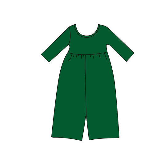 ( Moq 5 ) Preorder Baby Girls Kids Long Sleeves Green Pants Cotton Jumpsuit Clothes