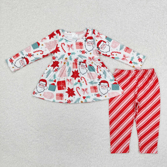 Baby Girl Christmas Santa Gifts Tunic Pink Pants Clothes Set