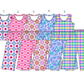 ( Moq 5 Each Style ) Sibling Baby Girls Kids Sleeveless Flower Plaid Shirts Pants Sets Clothes