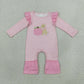 Sibling Baby Girls Kids Embroidery Pumpkins Dogs Stripes Romper Thanksgiving Set Pink Clothes RTS