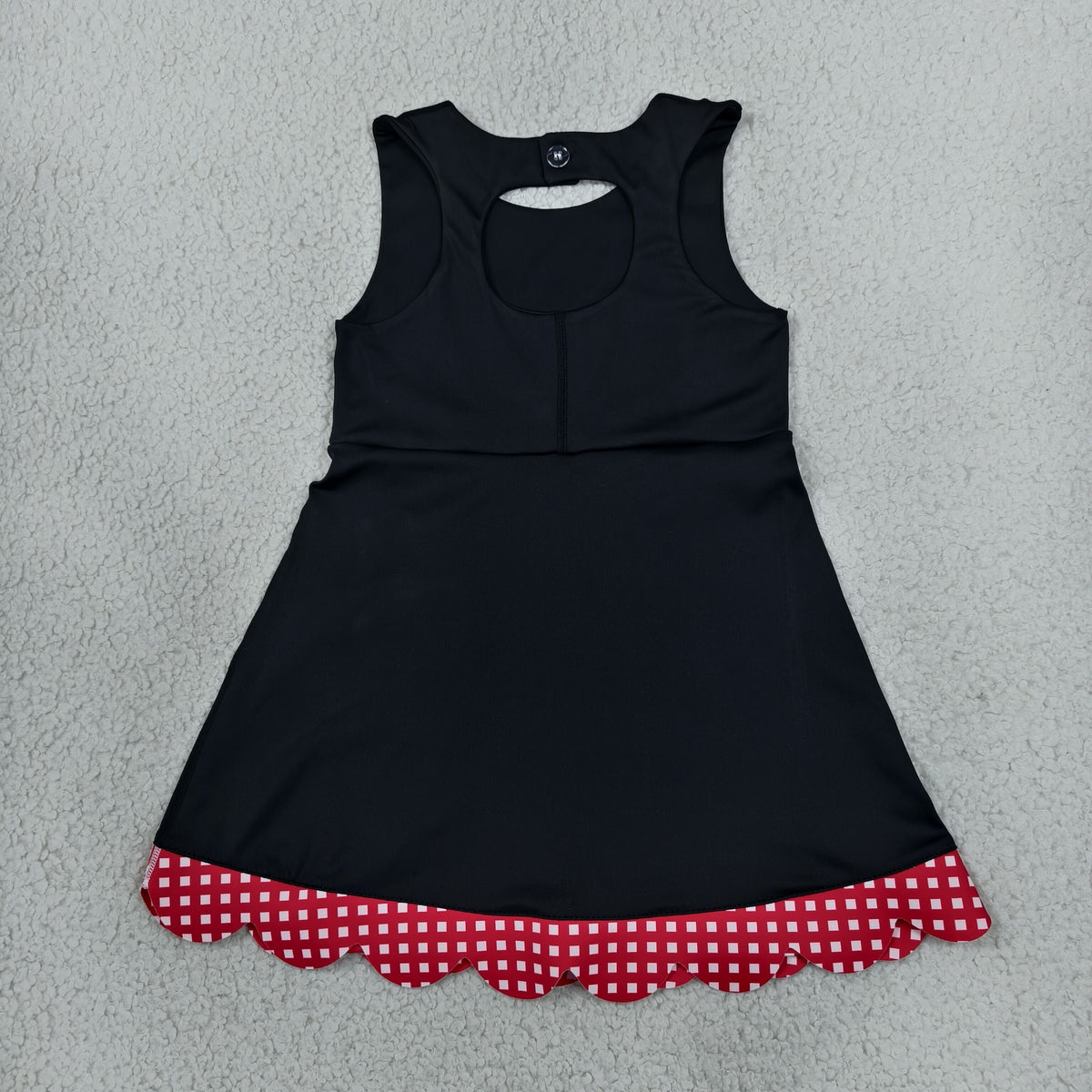 Baby Girls Kids Sleeveless Plaid Bows Shorts Scallop Dress Yoga Active Black Clothes RTS