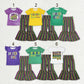 Sibling Baby Girls Kids Shorts Sleeves Shirts Stripes Bell Pants Sets Mardi Gras Clothes RTS