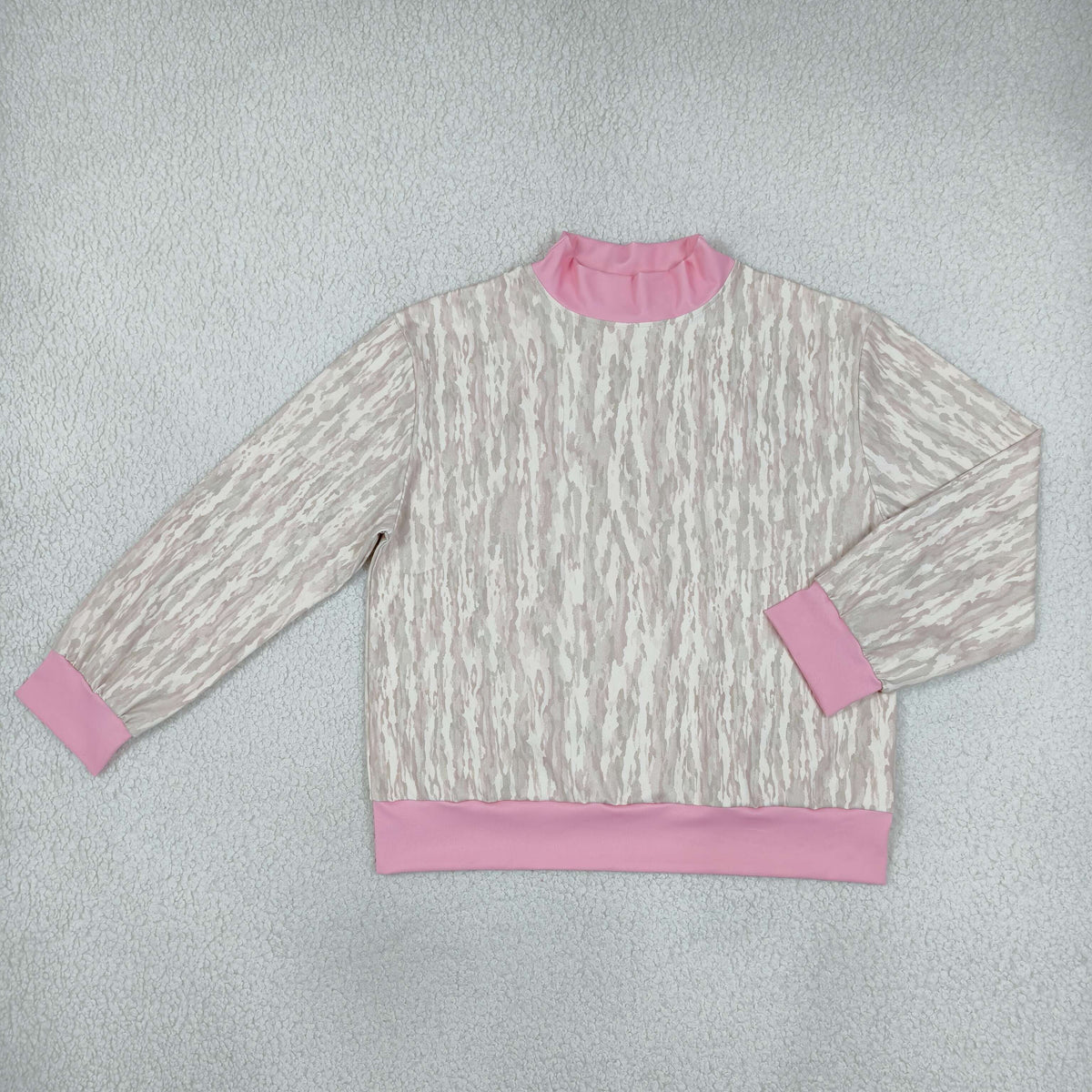 Sibling Baby Girls Adult Woman Long Sleeves Camo Shirts Yoga Active Pink Mock Neck Clothes RTS