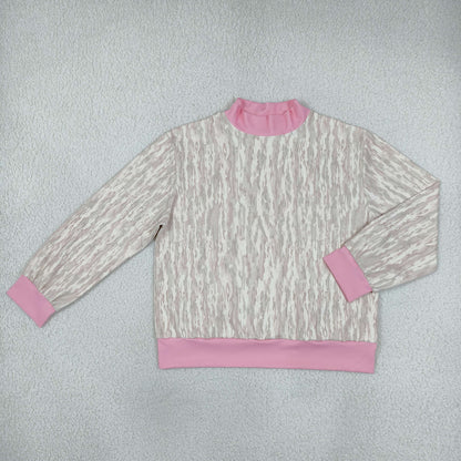 Sibling Baby Girls Adult Woman Long Sleeves Camo Shirts Yoga Active Pink Mock Neck Clothes RTS