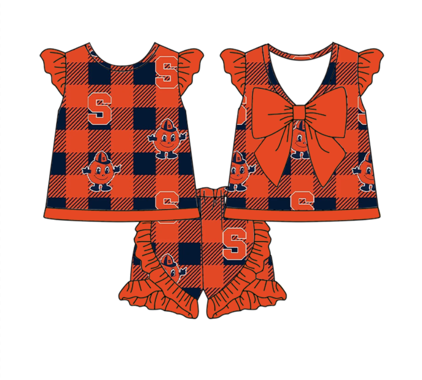 ( Moq 5 each style ) Baby Boy Girl S Team Plaid Sibling Shirt Set