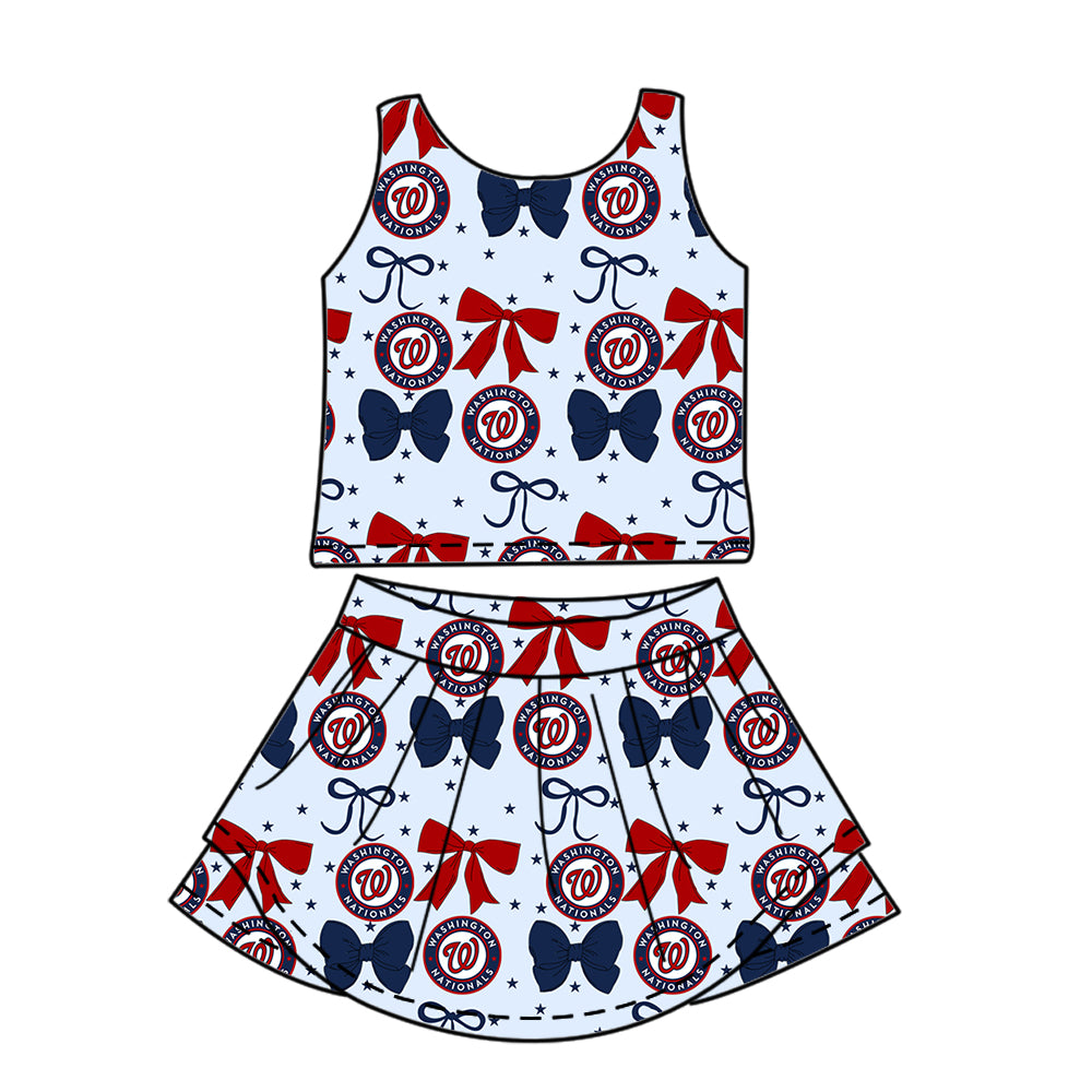 ( Moq 5 each style ) Baby Boy Girl Toddler W Team Bows ‌Sibling Dress Set 6.17