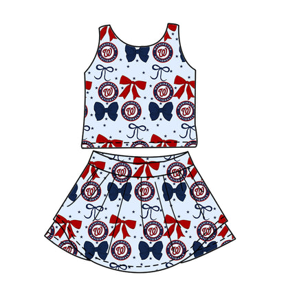 ( Moq 5 each style ) Baby Boy Girl Toddler W Team Bows ‌Sibling Dress Set 6.17