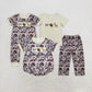 Baby Boy Short Sleeves Embroidery Ducks Deer Camo Sibling Hunting Romper Set RTS
