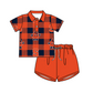( Moq 5 each style ) Baby Boy Girl S Team Plaid Sibling Shirt Set