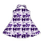 ( Moq 5 each style ) Baby Boy Girl Toddler Team Tigers Purple Bows Sibling Shirt Dress Set