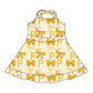 ( Moq 5 each style ) Baby Boy Girl Toddler Team Yellow Bows ‌Sibling Dress Set