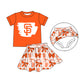 ( Moq 5 each style ) Baby Girl Toddler SF Team Orange Bows Sibling Jumpsuit Set 6.16
